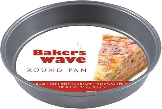 Home Basics Durable Non-Stick Pan for Baking Cake or Pie, Dishwasher safe, Rolled Outer Edges for Easy Transfer, 10"" X 1.5"”, Black