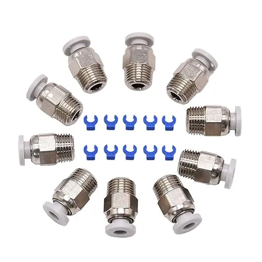 Creativity PC4‑M10 Straight Pneumatic Push Fitting Connector for E3D-V6 Long-Distance Bowden Extruder Compatible with Ender3/ CR10 3D Printer-10PCS
