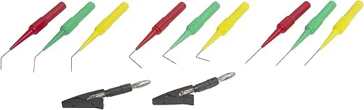 Lisle 64750 11-Piece Back Probe and Alligator Clip Set, Red, Green, Yellow, Black