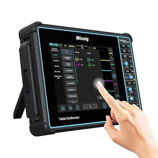 Micsig Oscilloscope SATO1004, Portable Handheld Automotive Oscilloscope with 4 Channels 100Mhz Bandwidth 1GSa/s Sampling Rate, 8" Touch Screen Tablet Oscilloscope