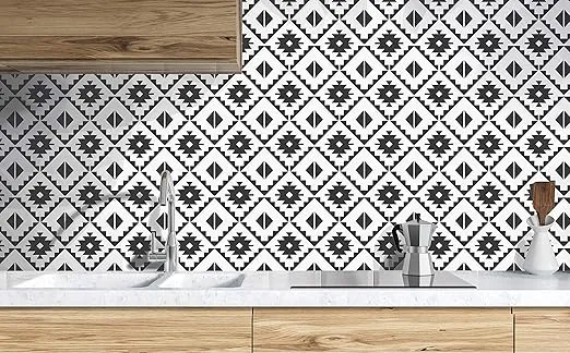 NextWall Faux Southwest Tile Peel and Stick Wallpaper