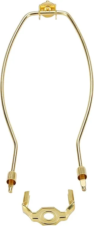 Aspen Creative 20004-12, 12" Lamp Harp with Saddle in Polished Brass Finish, 2 Pack