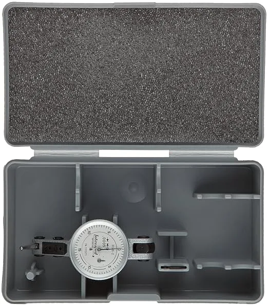 TESA Brown & Sharpe 74.111370 Interapid 312 Dial Test Indicator, Horizontal Type, M1.7x4 Thread, 0.157" Stem Dia., White Dial, 0-15-0 Reading, 1.5" Dial Dia., 0-0.06" Range, 0.0005" Graduation, +/-0.01mm Accuracy - 312b-1