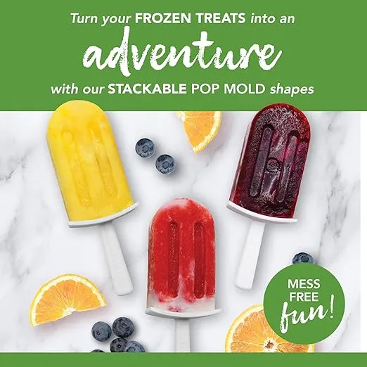 Tovolo Silicone Popsicle Molds with Sticks (4-Pack, Classic) - Reusable Ice Pop Molds for Homemade Flavored Ice Pops & Frozen Snacks - Stackable Popsicle Maker with Lid, Dishwasher Safe & BPA-Free