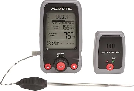 AcuRite 00278 Digital Meat Thermometer and Timer with Pager