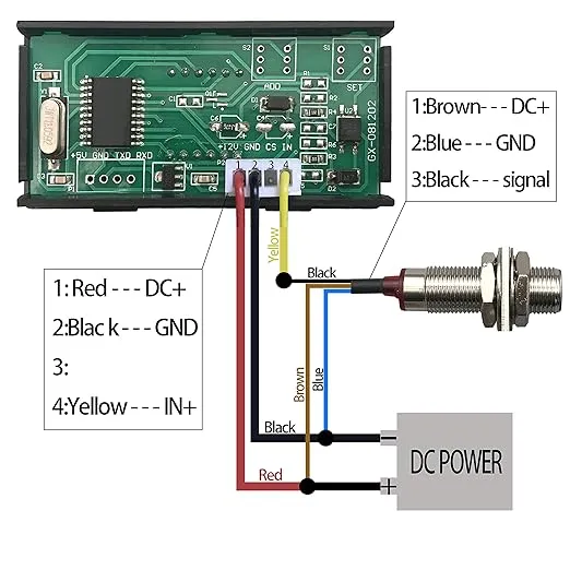 DIGITEN 4 Digital LED Tachometer RPM Speed Meter+Hall Proximity Switch Sensor NPN Blue