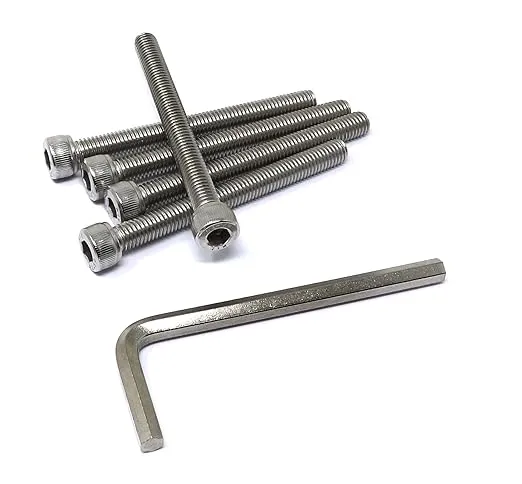 iexcell 5 Pcs M8 x 80mm Thread Pitch 1.25 mm Stainless Steel 304 Hex Socket Head Cap Screws Bolts Kit