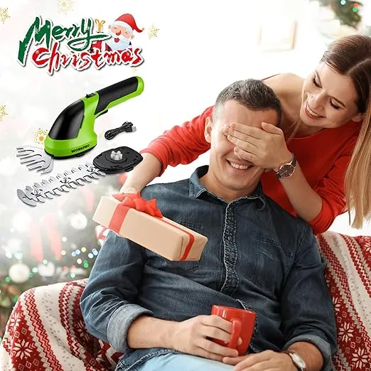 WORKPRO Cordless Grass Shear & Shrubbery Trimmer - 2 in 1 Handheld 7.2V Electric Grass Trimmer Hedge Shears/Grass Cutter, Christmas Gifts for Women and Men