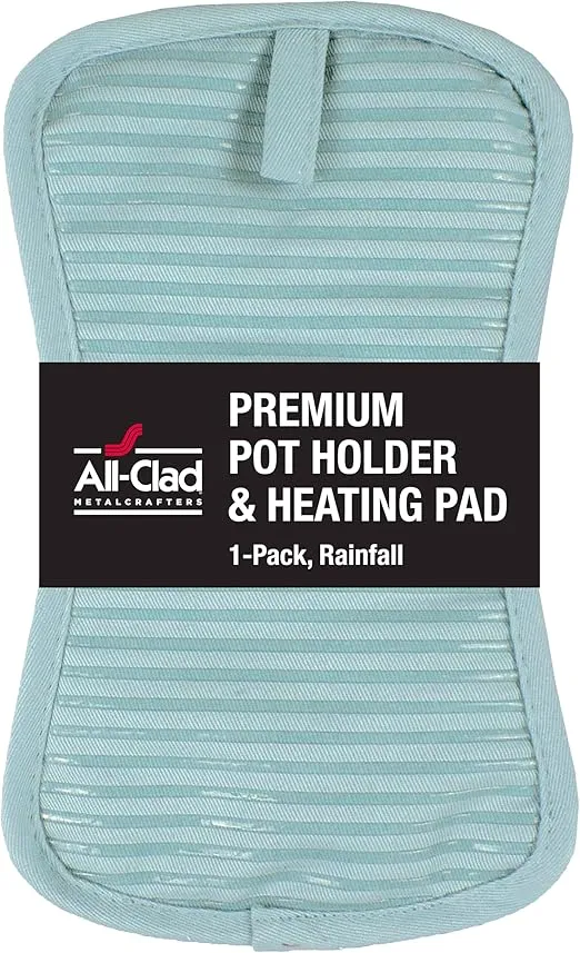 All-Clad Premium Pot Holder & Hot Pad: Heat Resistant up to 500 Degrees - 100% Cotton, 10"x6.25" Hot Pad for Kitchen and Barbeque, 1-Pack, Rainfall