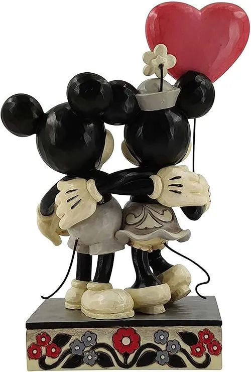 Enesco Jim Shore Disney Traditions Mickey and Minnie Mouse Heart Figurine, 7.25 Inch, Multicolor