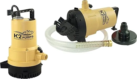 K2 Pumps UTM02501K, 1/4HP Duo 2-in-1 Thermoplastic Sub Utility & Transfer Pump