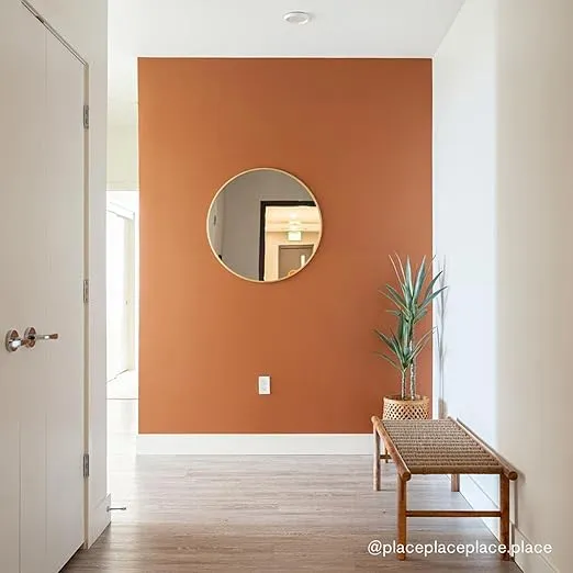 BACKDROP | Premium Interior Paint | Semi-Gloss Finish for Trim & Doors | Self-Priming, Low VOC, Green Wise Certified | GHOST RANCH - Warm terracotta | 0.5 Gallon