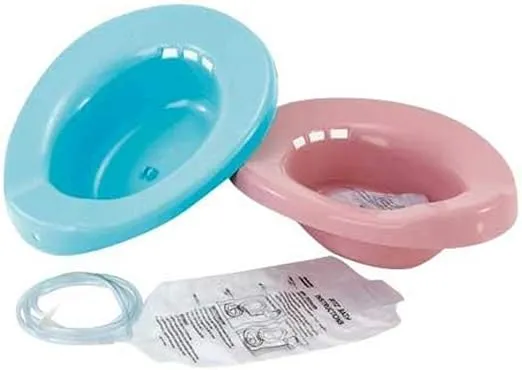 Elongated Sitz Bath for Perineal, Hemorrhoidal, Episiotomy Soak Relief - Loved by Pregnant Postpartum Women and Elderly - Rose Color, 1 Kit