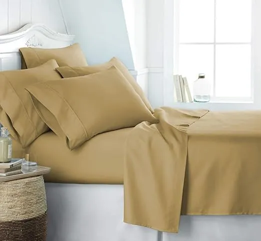 Linen Market 6 Piece Bed Sheet Set, Gold, Twin