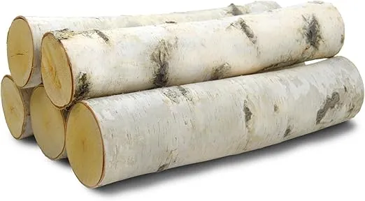 Wilson Large Birch Fireplace Logs, Decorative, Natural Bark Home Décor - 15.5-17.5 in Length 3-5 in Dia. (Set of 5)