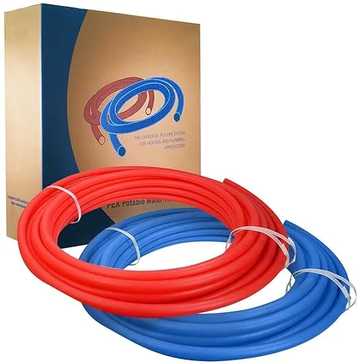 PARB12100 Pex A Tubing Pipe 2 Rolls of 1/2 Inch X 100 Feet PEX Tubing Non Barrier Plumbing Cold and Hot Water Tubing Blue and Red