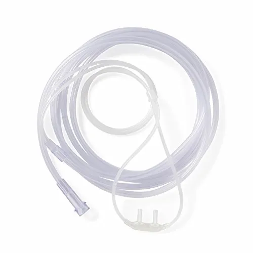 Medline SuperSoft Adult Oxygen Cannula with Standard Connectors, 7' Tubing Length, High Comfort and Durability, Pack of 50