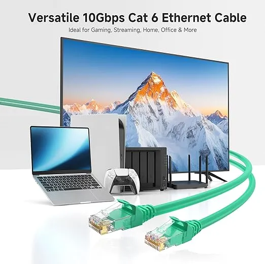 Cable Matters 10Gbps Snagless Cat 6 Ethernet Cable 25 ft (Cat 6 Cable, Cat6 Cable, Internet Cable, Network Cable) in Green