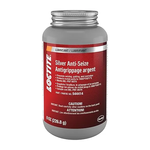 LOCTITE 501000 Silver Anti-Seize Lubricant for Automotive: Heavy-Duty, Temperature Resistant, Petroleum-Based Lubricant Compound | 8 oz Bottle with Brush Top (PN: 501000)