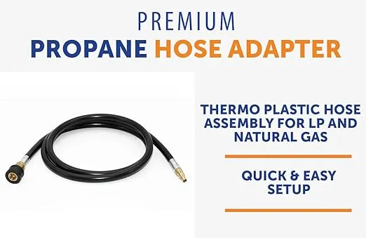 Flame King RV, Van, Trailer, Dual Quick Connect Hose, LP Gas Only, 72 Inch, 1/4 Inch ID - 100395-72 , Black