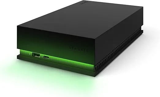 Seagate Game Drive Hub, 8 TB, External Hard Drive Desktop HDD - USB 3.2 Gen 1, Dual USB-C and USB-A Ports, Xbox Certified, with Xbox Green LED Lighting and 3 Year Rescue Services (STKW8000402)