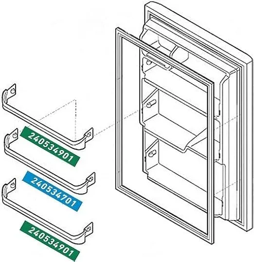 Door Shelf Rack Bar (Middle) Compatible with Kenmore 253.60082415, 253.60502613, 253.71891013, 2537179410B, 253.60802404 Refrigerators