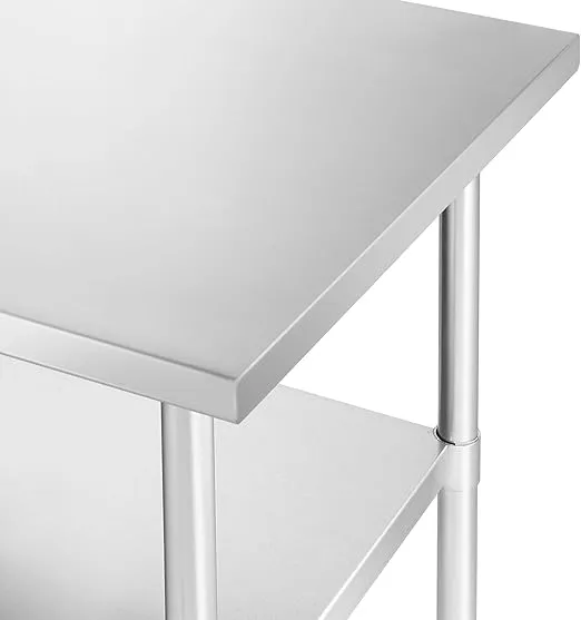 KUTLER Stainless Steel Table 24 x 30 Inches, NSF Heavy Duty Commercial Kitchen Prep and Work Table with Undershelf for Restaurant, Hotel, Home