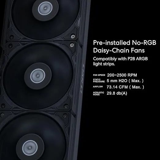 Lian Li Hydroshift 360 AIO - Pre-Installed 3 x 28MM Fans, Side-Mounted Coolant Pathway, 2.88” LCD Screen 480 x 480 Res. Captured Images & Recorded Videos -LGA 1851,1700, 1200, AM5,4 -Black(HSLCD36SB)