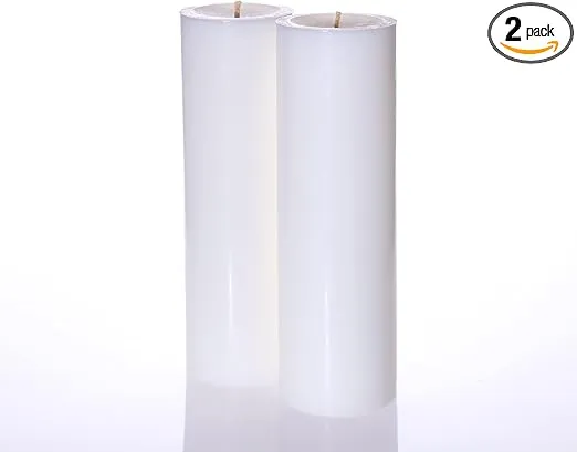 Richland Set of 2 White Pillar Candles 3" x 9" Unscented for Weddings Home Holidays Relaxation Church Spa