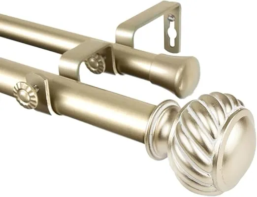 Rod Desyne 1" Baldir Double Curtain, 160-240", Gold