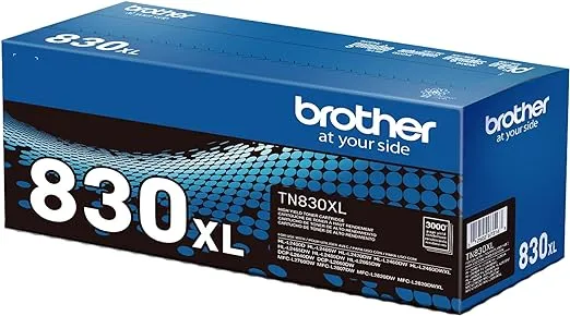 Brother Genuine TN830XL Black High Yield Printer Toner Cartridge - Print up to 3,000 Pages(1)