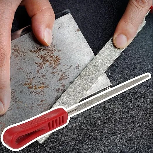 CNBTR 10inch Diamond Coated Round File Plastic Handle Hand Tools for Grinding on Glass, Stone, Marble,180Grit