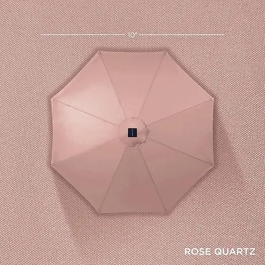 Best Choice Products 10ft Solar Polyester LED Lighted Patio Umbrella w/Tilt Adjustment and UV-Resistant Fabric - Rose Quartz