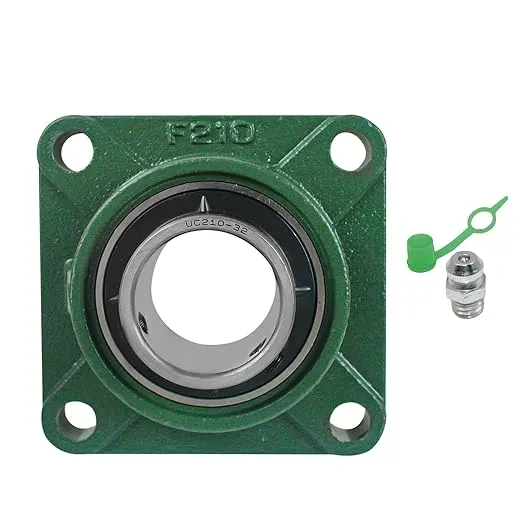 UCF210-32 Pillow Block Bearings (2 Pack) - 2 inch Bore, 4 Bolt Flange Mounted, Solid Cast Iron Base, Self-Alignment