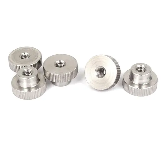 uxcell Knurled Thumb Nuts, 5Pcs M6x1mm 304 Stainless Steel Round Knobs Fasteners for 3D Printer Parts, Silver Tone
