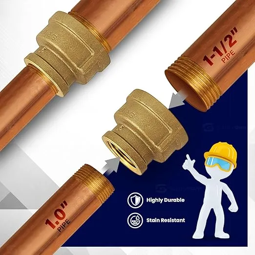 Everflow Supplies BRRC1123-NL 1-1/2 X 1-1/4-Inch Brass Reducing Coupling No Lead