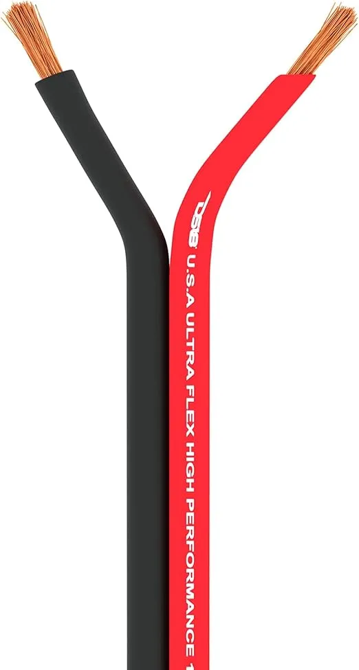 DS18 SW-16GA-100RB 16-GA Ultra Flex Speaker Wire Red and Black 100 Ft - Speaker Cable for Audio Applications