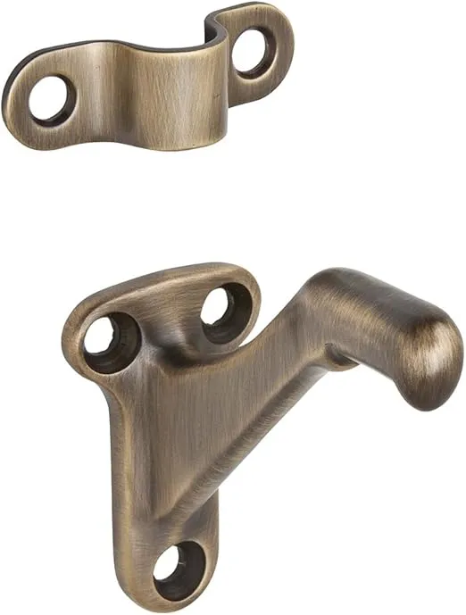 SCHLAGE Ives by Schlage 059A5 Schlage Sp Handrail Bracket, 2-1/4 in L X 1-3/8 in W, Aluminum, Antique, Brass