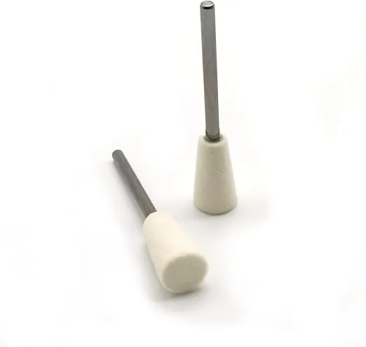 TEMO 10 pc Felt Burrs Wool Bob Polishing Grinding #9 Inverted Cone 10 mm 3/8 Inch with 1/8 Inch Shank for Dremel Rotary Tools