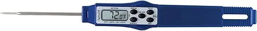 Taylor 9877FDA Compact Waterproof Digital Food Thermometer, 2.81 Inch Stem Length with an FDA Recommended 1.5mm Probe Diameter, NSF, Blue