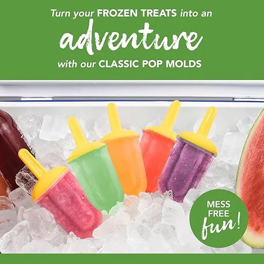 Tovolo Popsicle Molds with Sticks (5-Pack, Classic) - Reusable Ice Pop Molds & Sticks for Homemade Flavored Ice Pops & Frozen Snacks - Popsicle Maker with Stand, Dishwasher Safe & BPA-Free