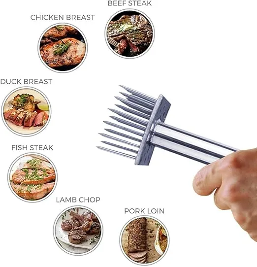 Professional Meat Tenderizer Tool Poultry Tenderizers with 28 Stainless Steel Blades Meat Mallet for Beef,Pork,Chicken