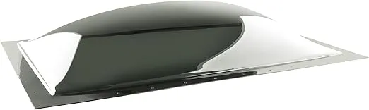 RecPro RV Skylight Cover Bubble | Impact-Resistant Rectangular Exterior Dome (Smoke Tinge, 18" x 30")