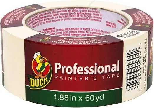 Duck Brand Professional Painter's Tape, 1.88 Inches by 60 Yards, Beige, Single Roll (1361966)