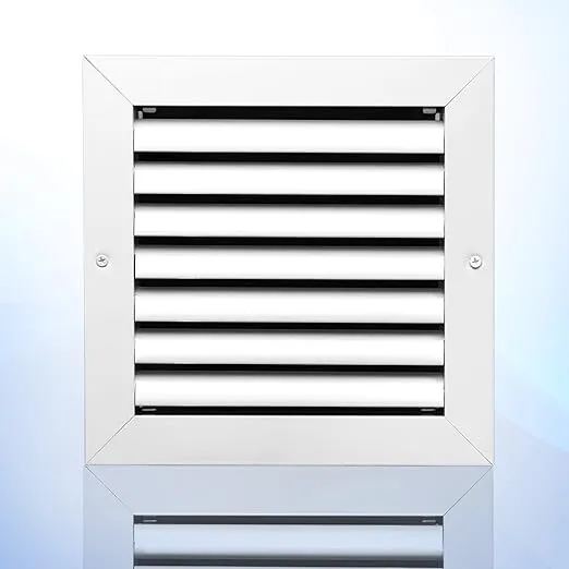 6" x 6" Duct Hole [7.6" x 7.6" Face] Aluminum Return Grille HVAC Ceiling or Sidewall - Rustproof - Fixed Blades - No Louver, No Filter, No Adjustable Fins, Without Damper