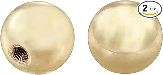 Aspen Creative 24029-12, Sphere Lamp Shade, Steel in Brass Plated Finish, 1" Height (2 Pack) Finial