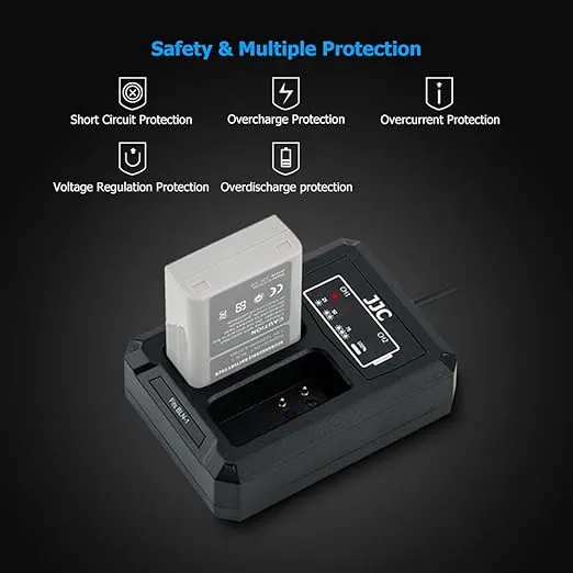 BLN-1 Dual Battery Charger Build-in USB Cable Compatible with Olympus OM-D E-M1 OM-D E-M5 OM-D E-M5 Mark II Pen E-P5