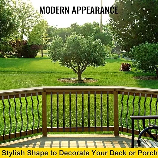 VEVOR 32.25"x1" Metal Spindles, Staircase Screws, Iron Railing for Wood and Composite, Stylish Black Baluster for Outdoor Stair Deck Porch, 32.25 Inch-26 Pack
