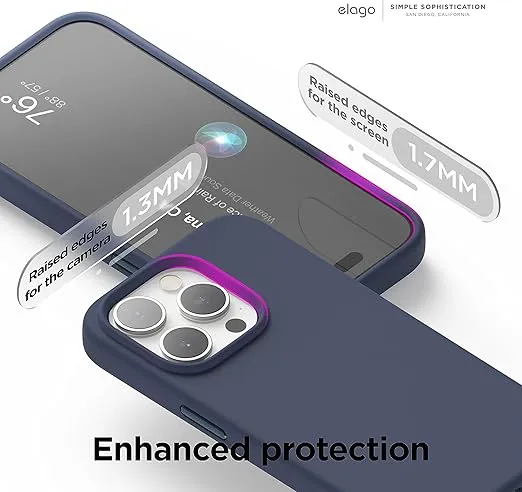 elago Magnetic Silicone Case Compatible with iPhone 15 Pro, Compatible with All MagSafe Accessories, Built-in Magmagnets, Premium Silicone, Full Protection Case