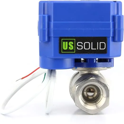 Motorized Ball Valve- 3/4" Stainless Steel Ball Valve with Full Port, 9-24V AC/DC and 2 Wire Auto Return Setup by U.S. Solid